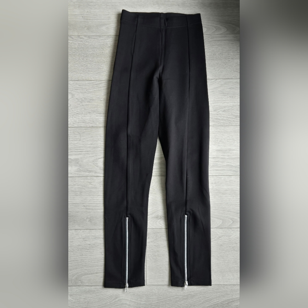 Blackmilk Black Flare Pants with Silver Zippers